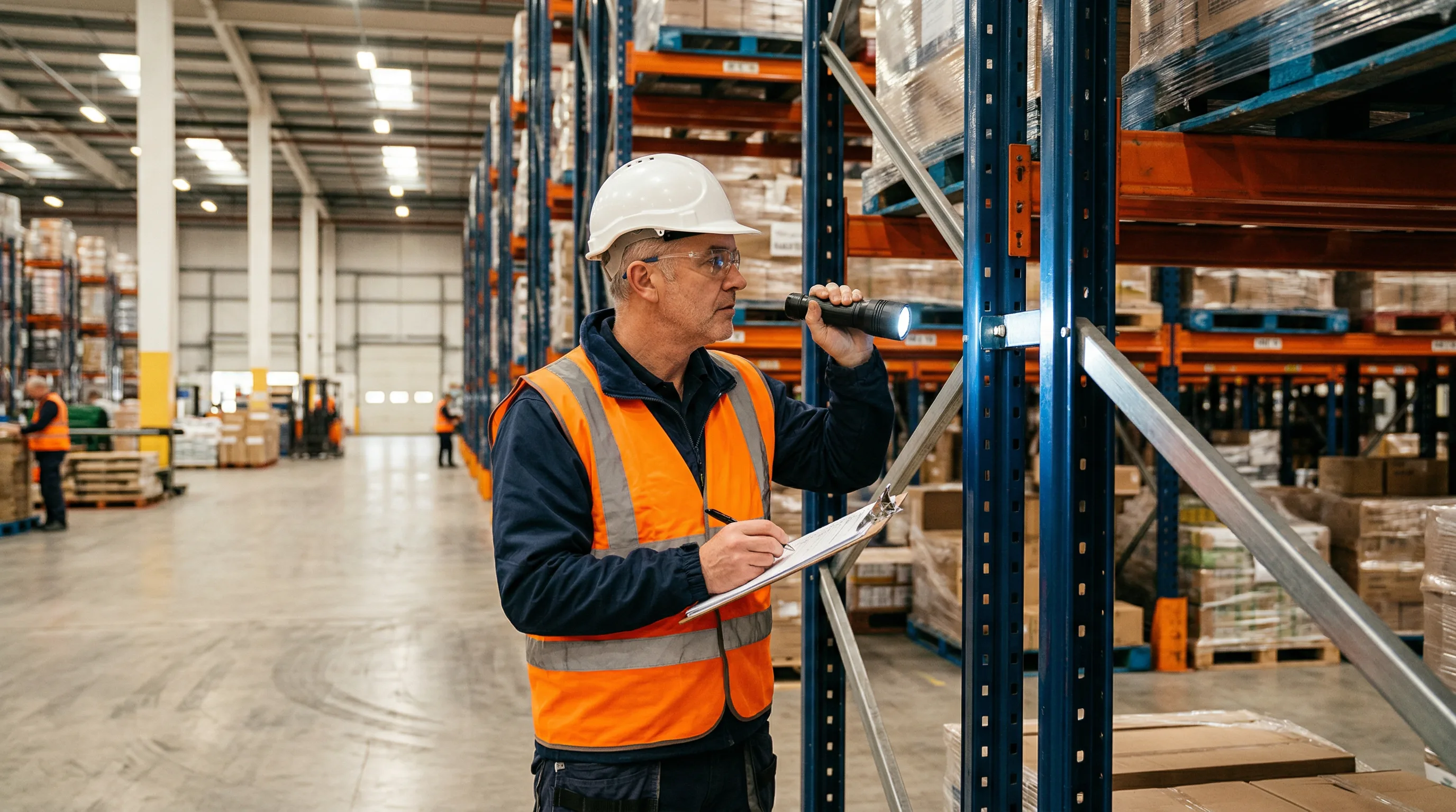 Pallet racking inspection and repair services in a Delaware VA warehouse