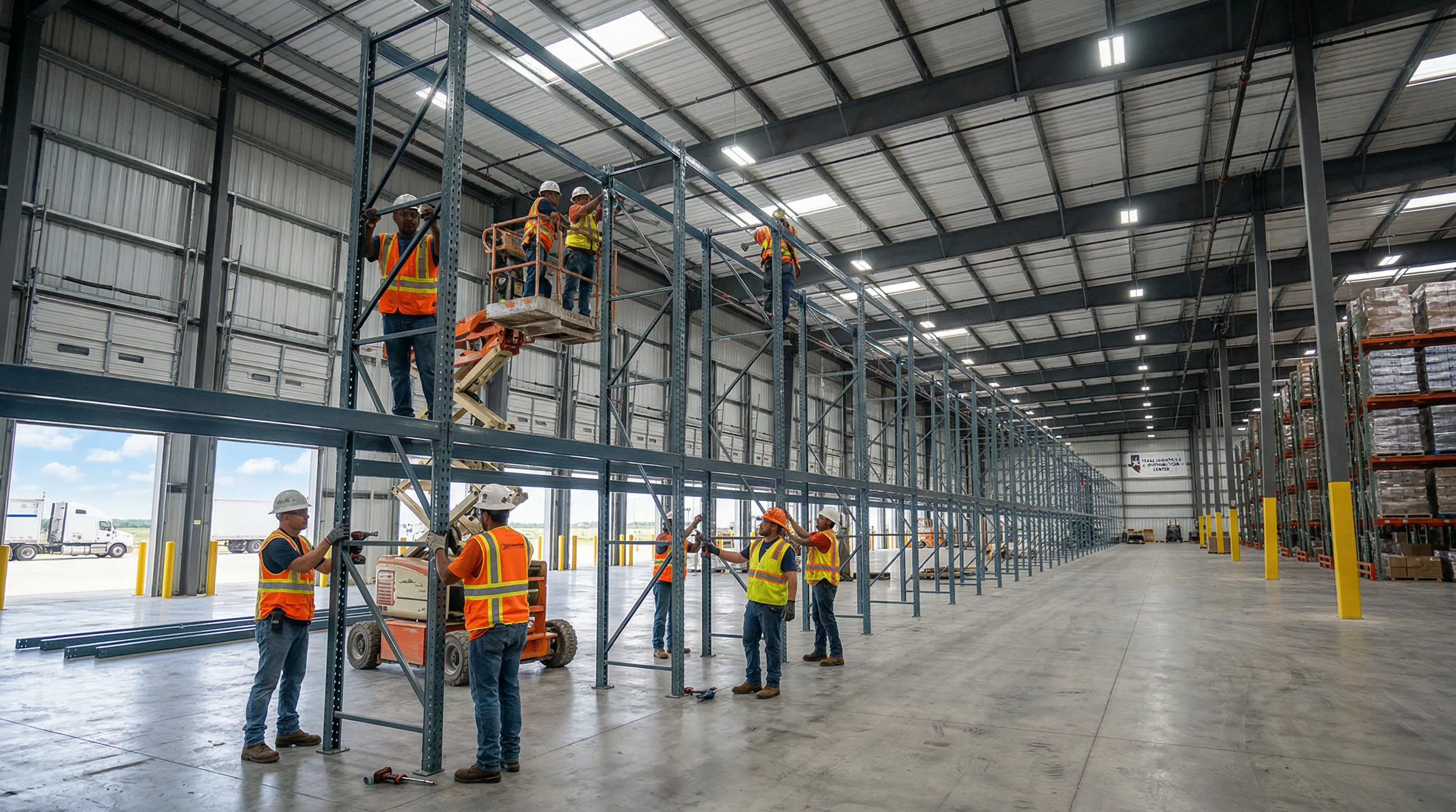 Pallet racking installation in a Delaware VA warehouse facility
