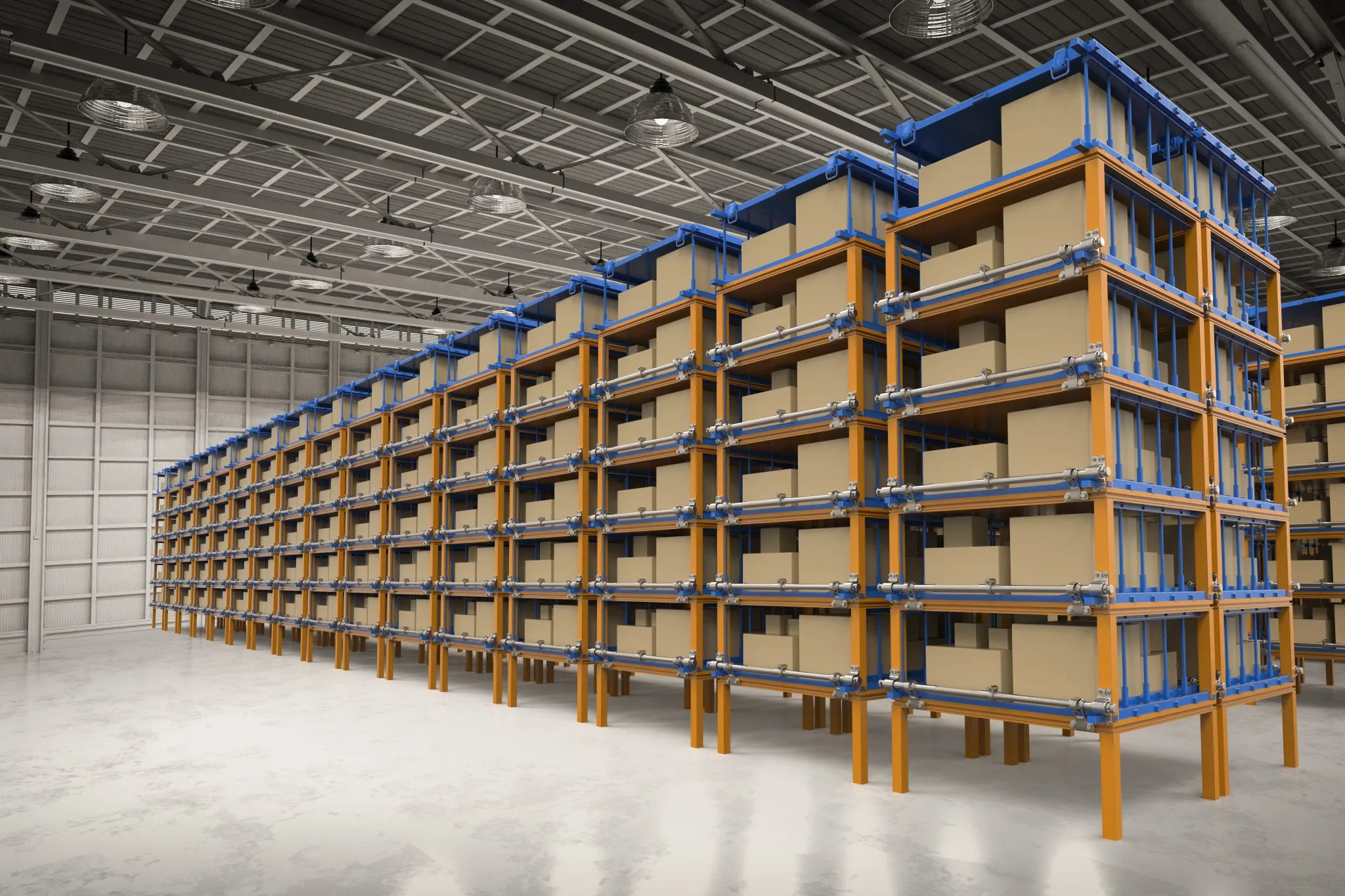 Wire mesh partition system securing inventory in a Richmond VA warehouse